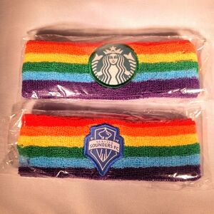 Pair Of New Seattle Sounders FC x Starbucks Pride Sweatbands Headbands